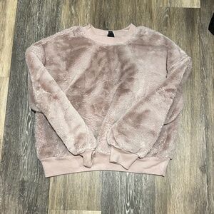 Fuzzy crew neck